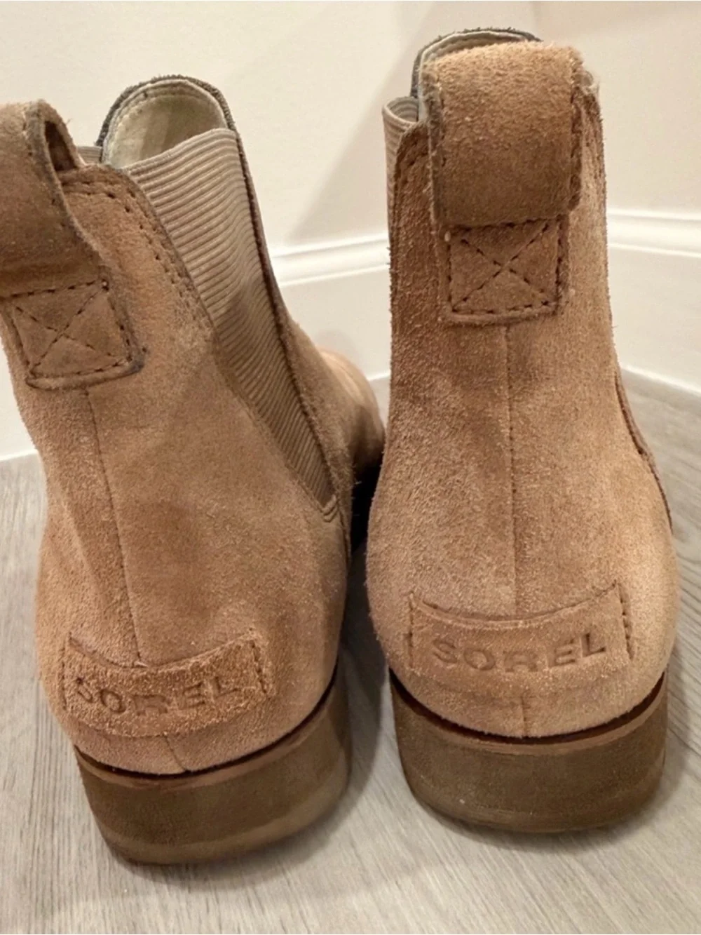 Sorel Suede Chelsea Booties in Tan
